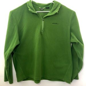 EDDIE BAUER Green 1/4 Zip Fleece Men's XL